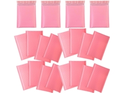 Pacote com 60 Envelopes Acolchoados Bolhas Stobaza, 11x13 Cm, Unidades, Autoadesivos, em Polietileno Rosa, Ide