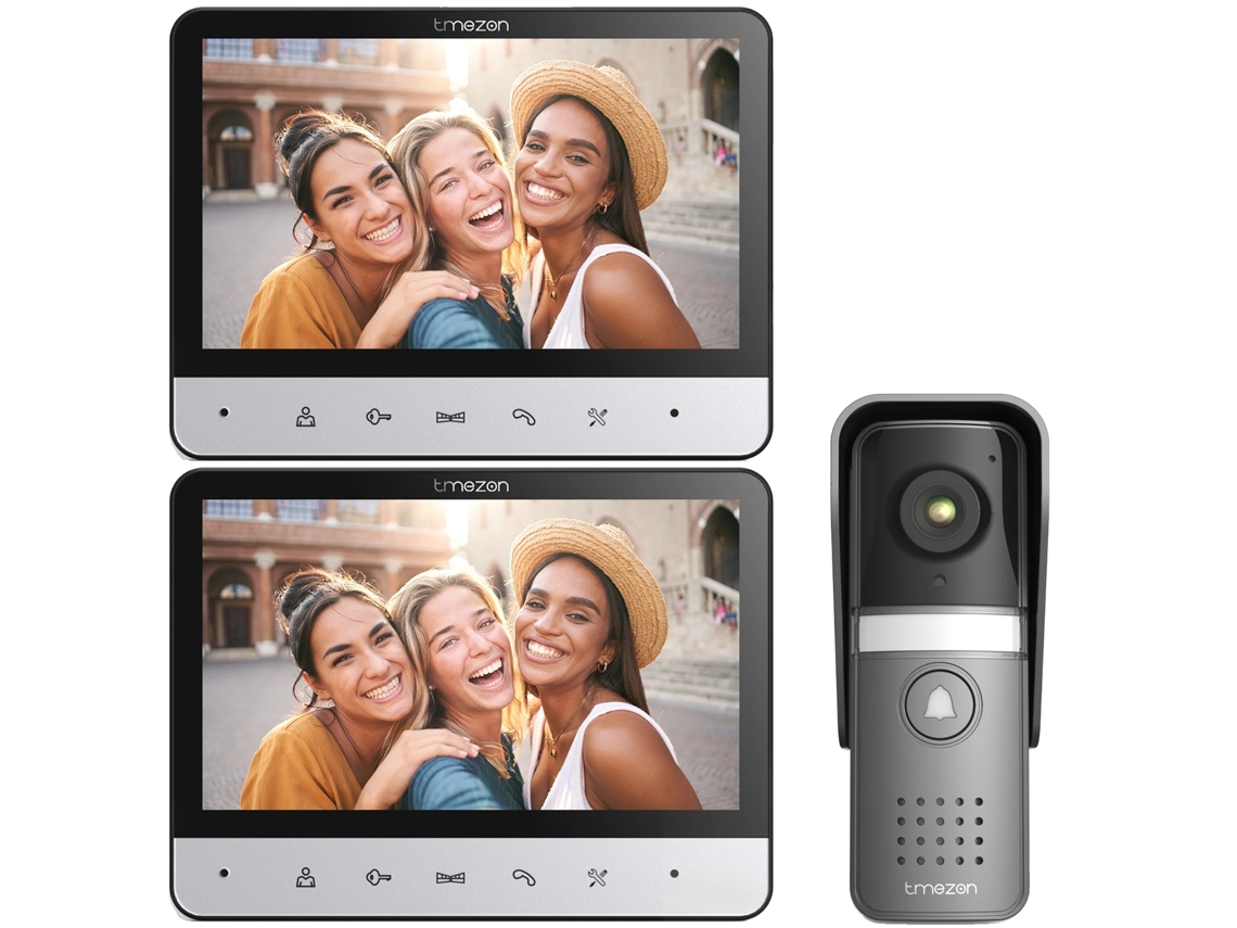 Sistema De Vídeo Porteiro Tmezon, Tela Lcd De 7 Polegadas, Áudio Bidirecional, Câmera Com Visão Noturna Oem