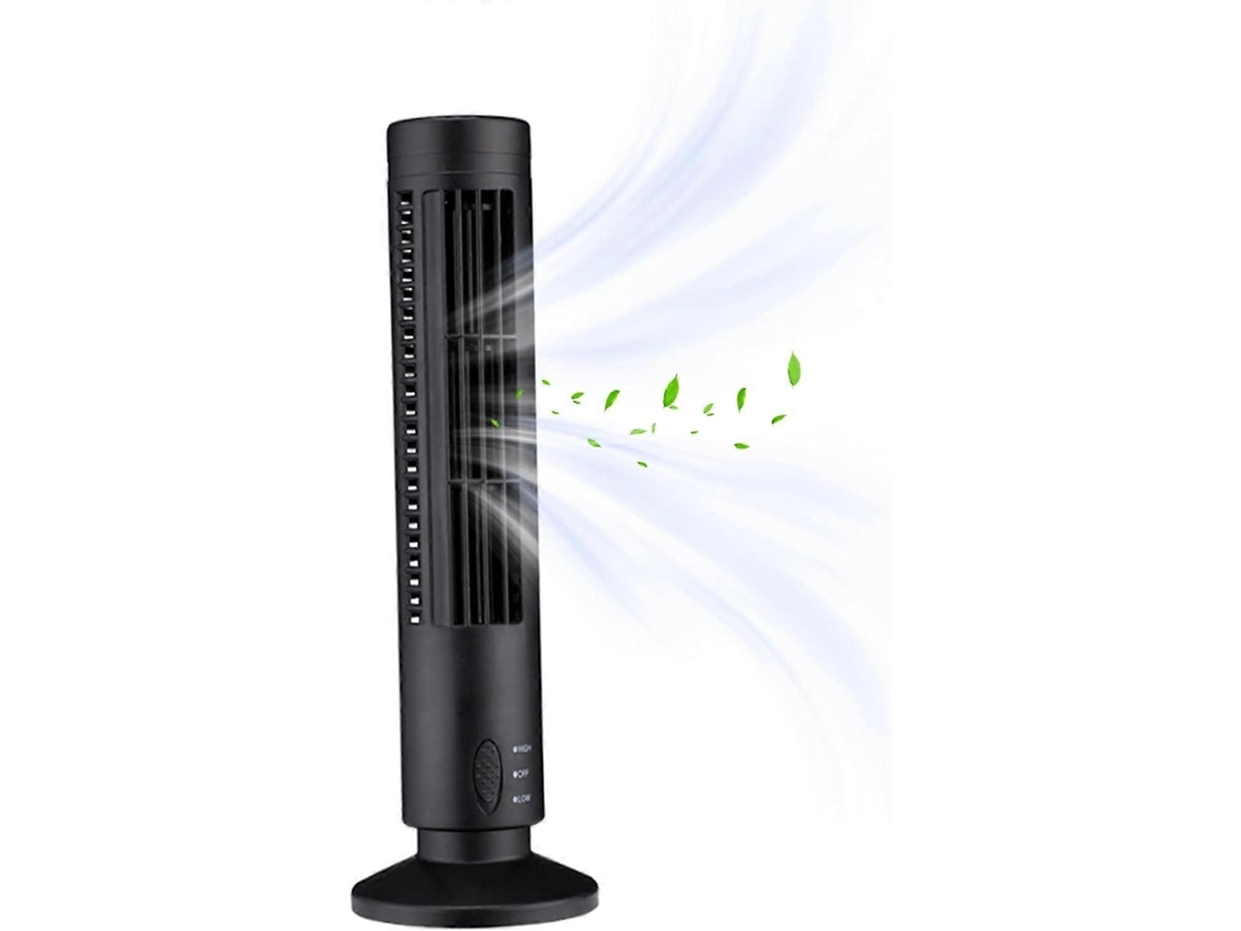 Ventilador De Torre Oscilante, Pequeno Ventilador De Resfriamento Recarregável Via Usb, Ventilador De Coluna Portátil Para Quarto E Escritório, Preto