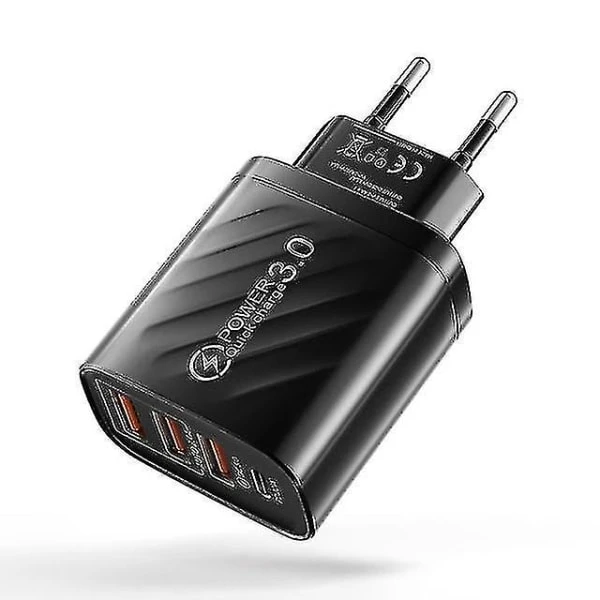 Carregador Rápido, 30w, Preto, Telemóvel E Tablet