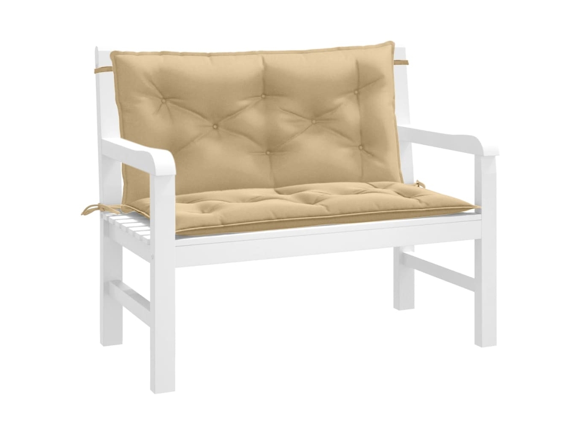 Vidaxl Almofadões Banco Jardim 2pcs 100x50x7cm Mesclado Tecido Bege