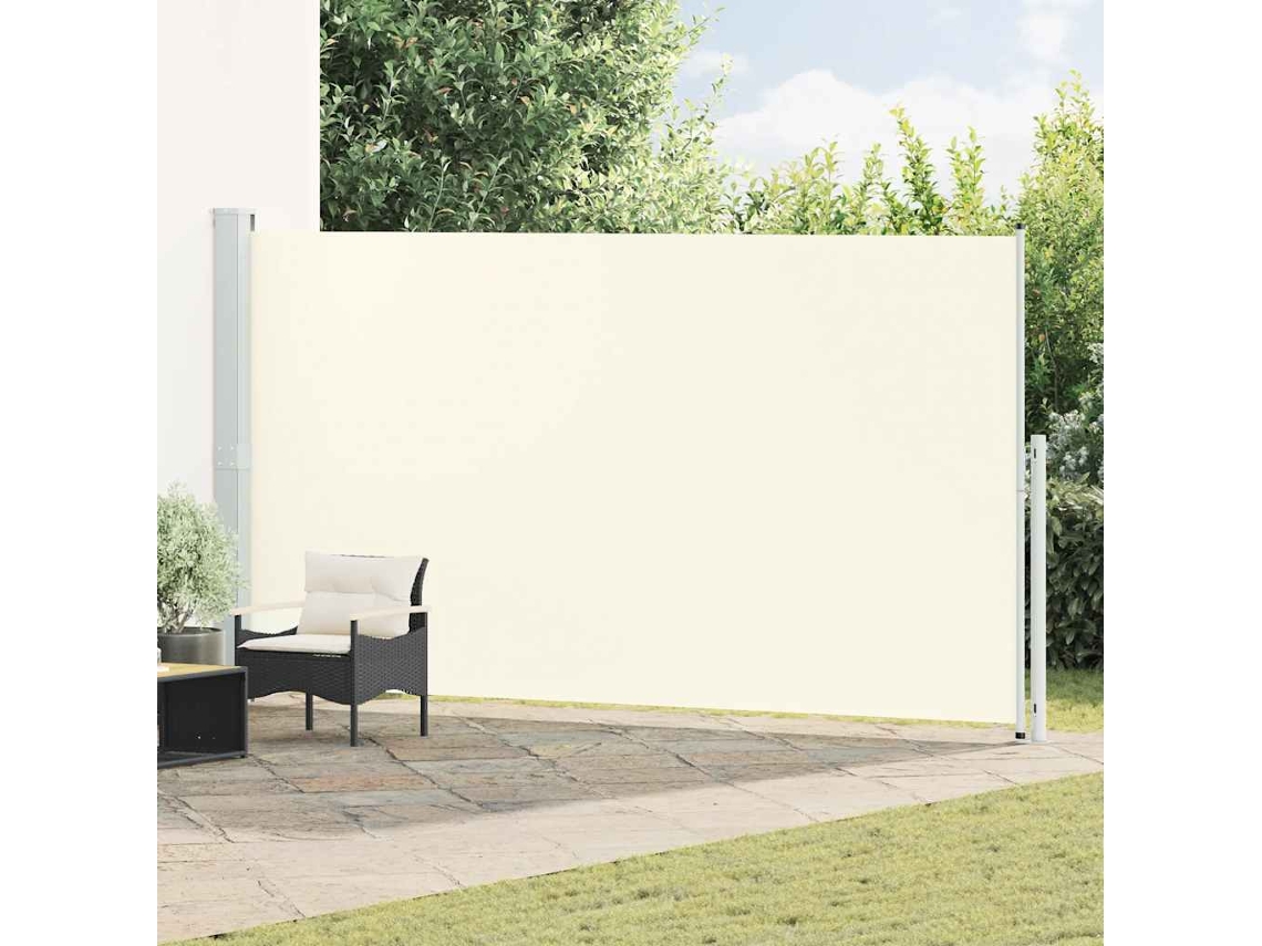 Vidaxl Toldo Lateral Retrátil Para Pátio 200x514 Cm Cor Creme