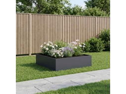 Vidaxl Vaso De Jardim Antracite 80 X 80 X 30 Cm Aço Laminado A Frio