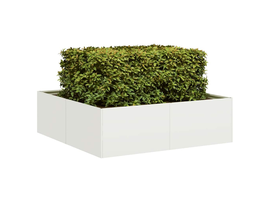 Vidaxl Vaso/floreira 100x100x30 Cm Aço Branco