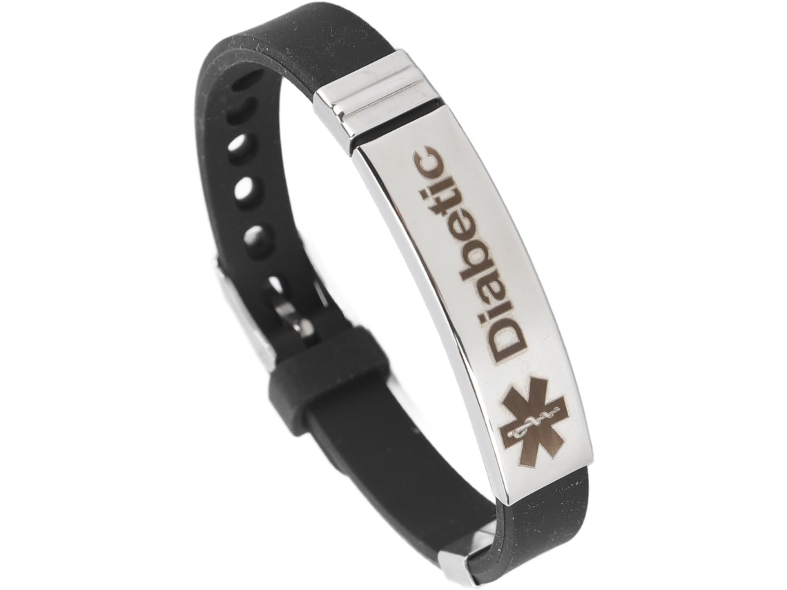 Pulseira De Alerta Yinhing, Pulseira De Identificação Emergência Elegante, Joia Prática E Confortável Em Silicone Aço