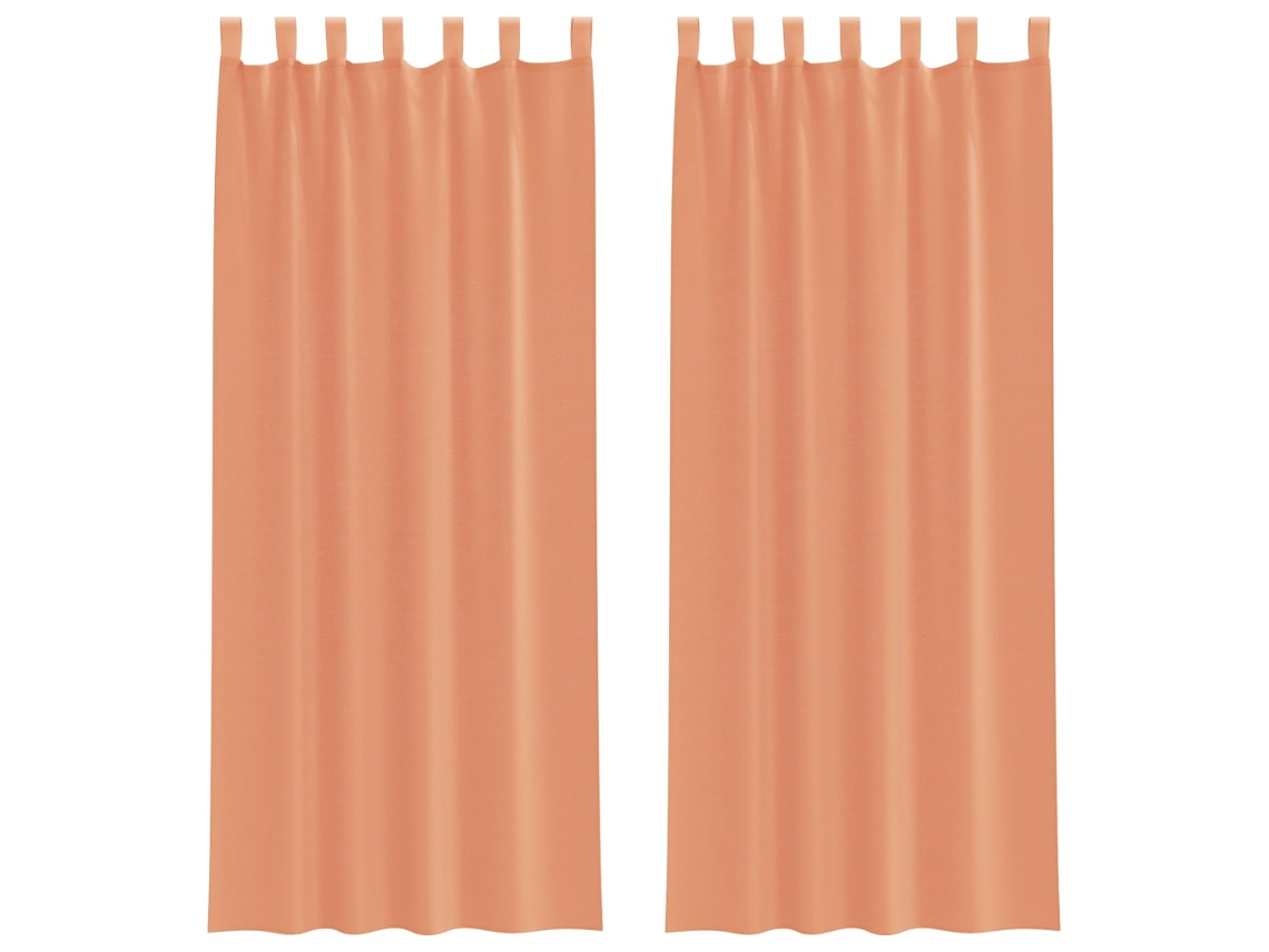 Maison Exclusive - Cortinas De Voile Com Laços 2 Pcs Terracota 140x260 Cm