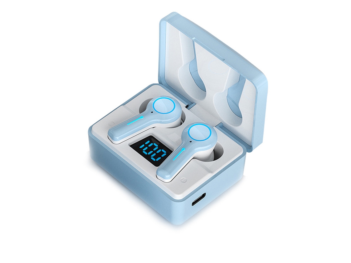 Fone De Ouvido Bluetooth, Bluetooth 5.2, 36 Horas De Duração Da Bateria, Som Surround Estéreo De 360°, Azul