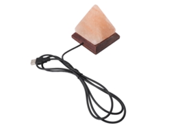 Lâmpada de sal do himalaia usb rgb 7 cores muda com base de madeira pirâmide para decoração e presente S/MARCA