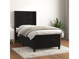 Vidaxl Cama Com Molas/colchão 90x200 Cm Veludo Preto