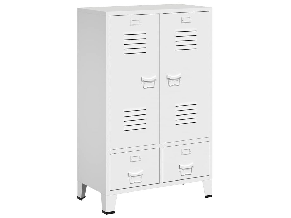 Roupeiro Industrial 67x35x107 Cm Aço Branco MAISON EXCLUSIVE