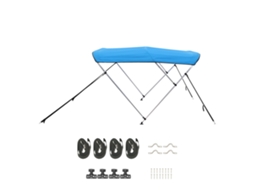 Toldo Bimini para Barco de 3 Arcos, Poliéster 600d com Estrutura Liga Alumínio, Impermeável, Proteção Solar, Bolsa Armazenamento, 182 X 199 213 117