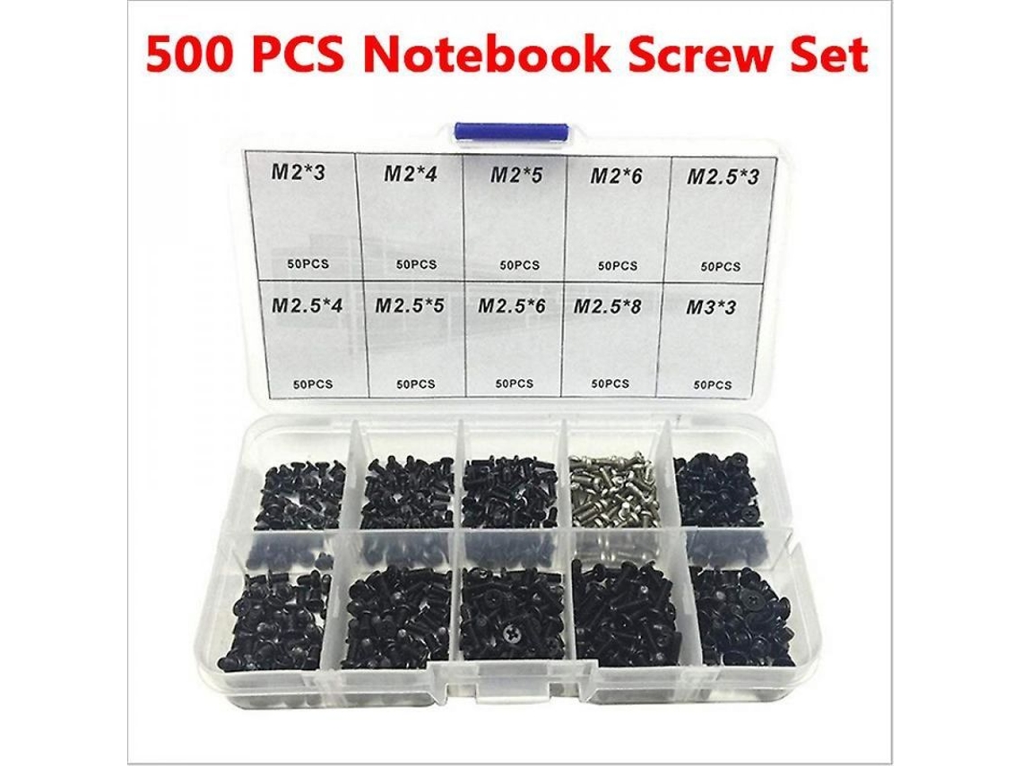 Conjunto De Parafusos Para Notebook Universal 500pcs M2 M2.3 M2.5 M3 Aço Liga Caixa Plástica Talla Única