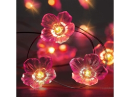 Cordão De Luzes Led, Acabamento Rosa, Comando Remoto, Alimentação Por Bateria, 8 Modos, Para Decoração De Casa, Festas, Jardim E Eventos