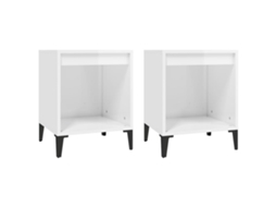 Bedside Cabinet, Bedside Cabinets Vidaxl Branco Madeira Processada (n/a)