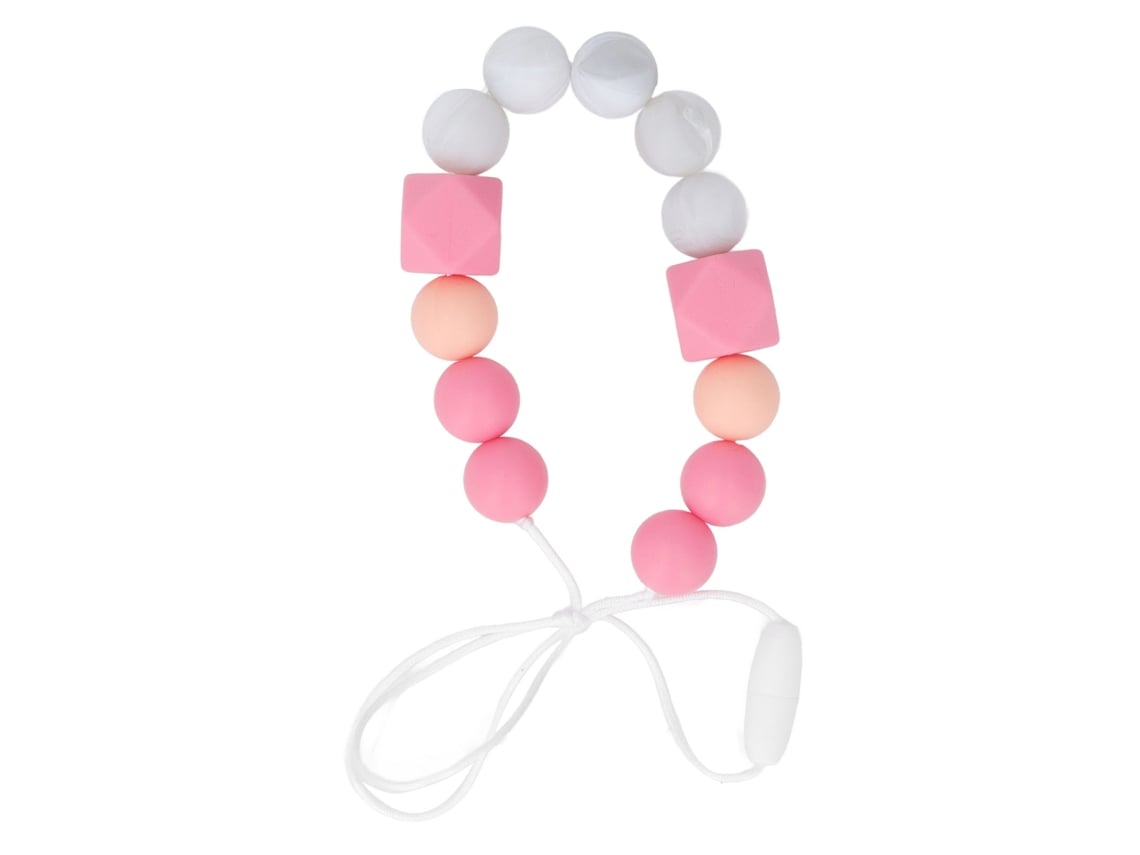 Primerox colar de Dentição para Bebê Silicone Macio Contas Massagem Gengivas Vermelho Melancia