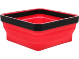 Bandeja dobrável magnética portátil em silicone vermelho para peixes pequenos.