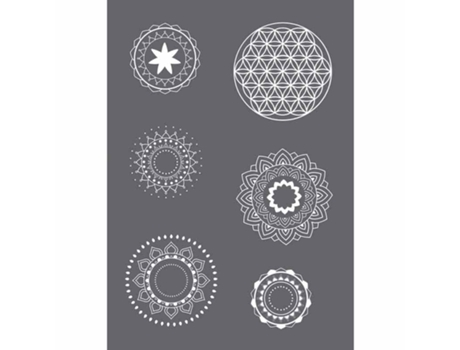 Plantilla Mandala 21 x 14.8 cm y una espátula