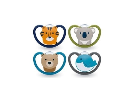 Chupeta preta de silicone do espaço 18-36m  Tiger