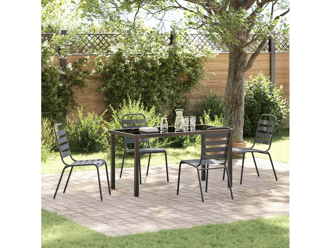 Vidaxl Conjunto De Jantar Para Jardim 5 Unid. Antracite