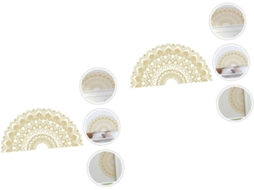 Adesivo De Parede Mandala Removível Em 2 Peças, Decoração Criativa Para Sala De Estar.