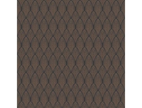Papel de Parede com Estampa de Palma Ouro Preto 10 X 0,53 M