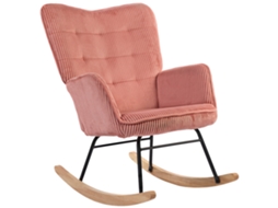 Cadeira De Balanço, Poltrona Reclinável, Balançável, Carregável Até 120 Kg, Poliéster, 98 X 71 X 101 Cm, Rosa