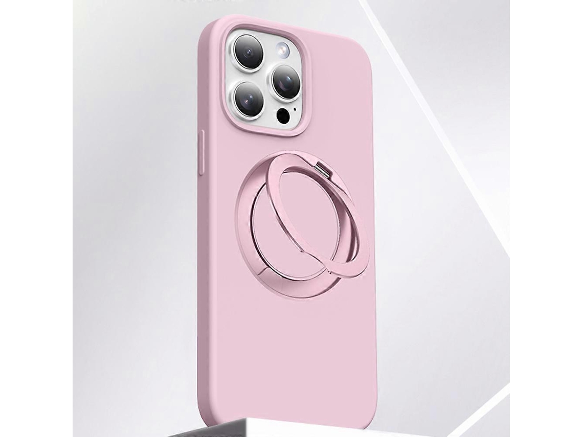 Capa Tkdaddy Para Iphone 15 Pro Com Suporte Giratório De Silicone Capa Para Pc Rosa