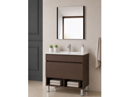 Móvel De Casa De Banho Com Pés Com Lavatório Extraplano Origenbath Nebari Sem Espelho 80x45 Cm Freixo Tea