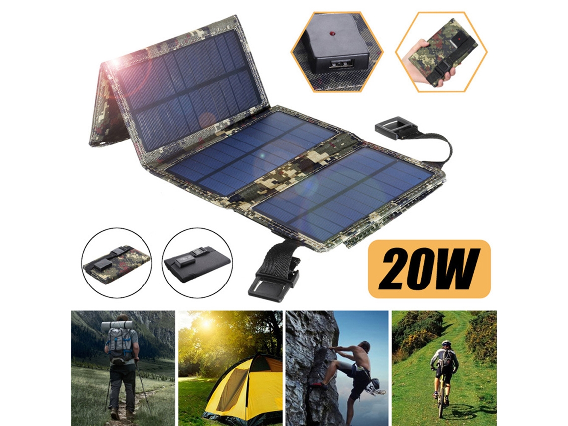 Painel Solar Portátil Usb para Camping 20w