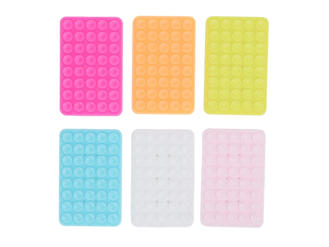 Aetheria 6pcs Suporte de Capa de Celular com Ventosa Silicone Bicolor Anti derrapante Universal para Espelho