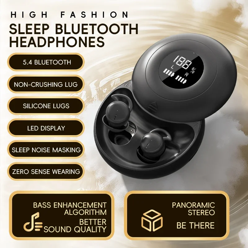(preto) Fones De Ouvido Sem Fio Invisíveis (tws) Com Bluetooth 5.4