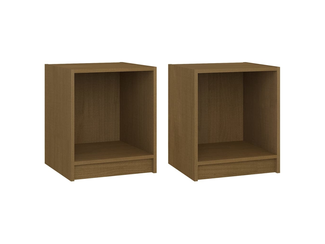 Bedside Cabinet, Bedside Cabinets Vidaxl Marrom Madeira De Pinho (n/a)