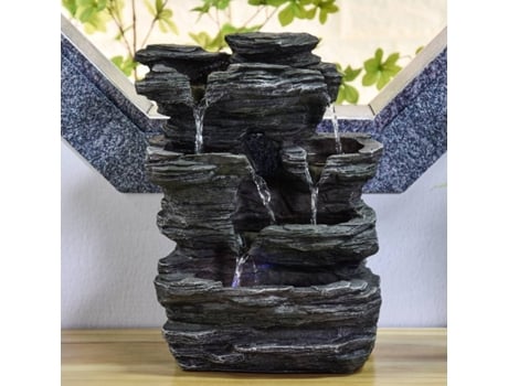 Fonte de Água ZEN'LIGHT Pietra (Cinzento - 25x17x35 cm - Resina)