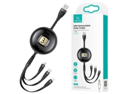 Cabo Usams 3 Em 1 U69 Para Lightning Micro Usb Usb C 1m Para Carregamento