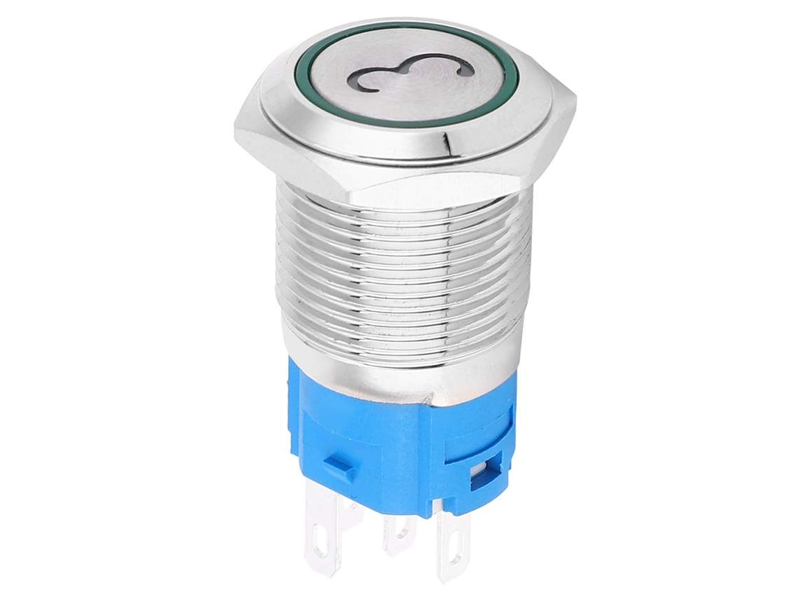 Interruptor Push button Metálico Instantâneo com Led 5 Pinos