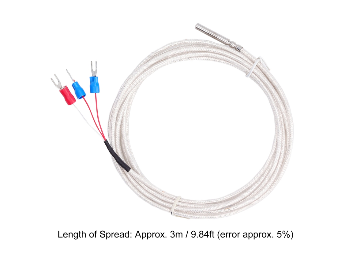 Laxiscreed Sonda De Temperatura Pt100 À Prova De Água Com 3 Fios Para Medição Precisa