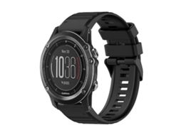 Pulseira De Relógio Lurelia Para Garmin Fenix 3 Hr 26 Mm Em Silicone Preta