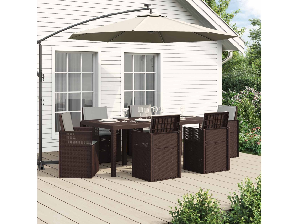 Vidaxl Conjunto De Jantar Para Jardim 7 Unid. Pp