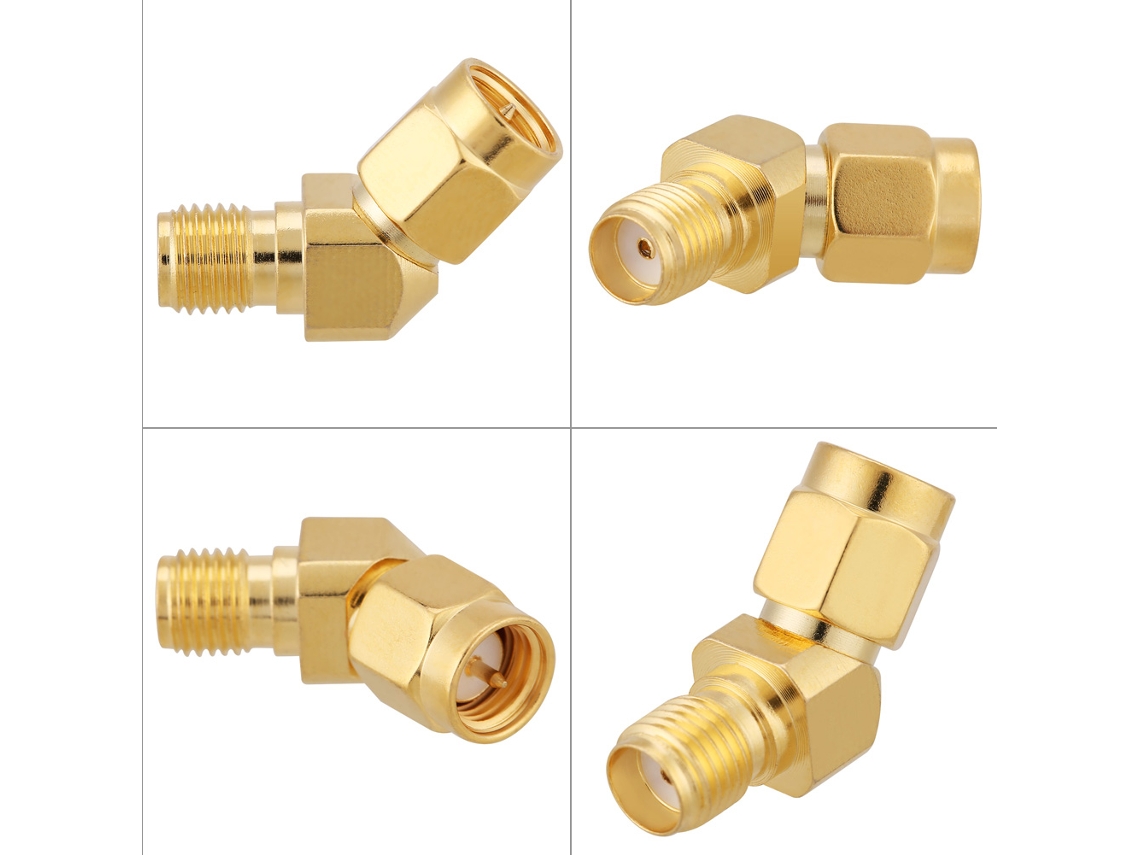 Conector De Antena Em 45 Grau Laxiscreed Para Conversão Sma Macho-fêmea De Alta Frequência