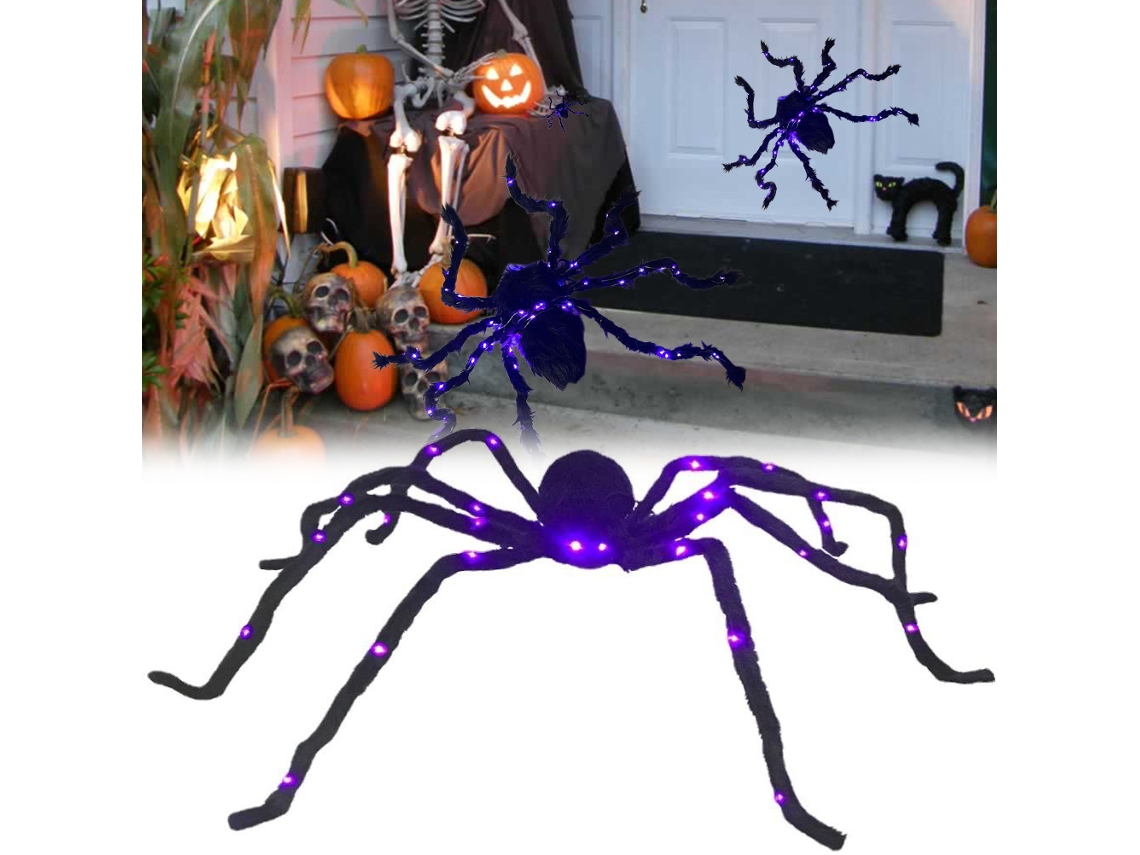 Primerox aranha Gorda Brilhante Decorativa Halloween para Decoração de Jardim Casa Festa