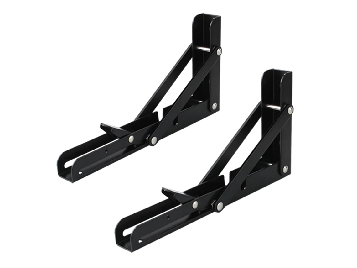 Suporte Triangular Dobrável Preto De 8a 20 Polegadas, Suporte Resistente, Prateleiras De Parede Ajustáveis, Montagem Em