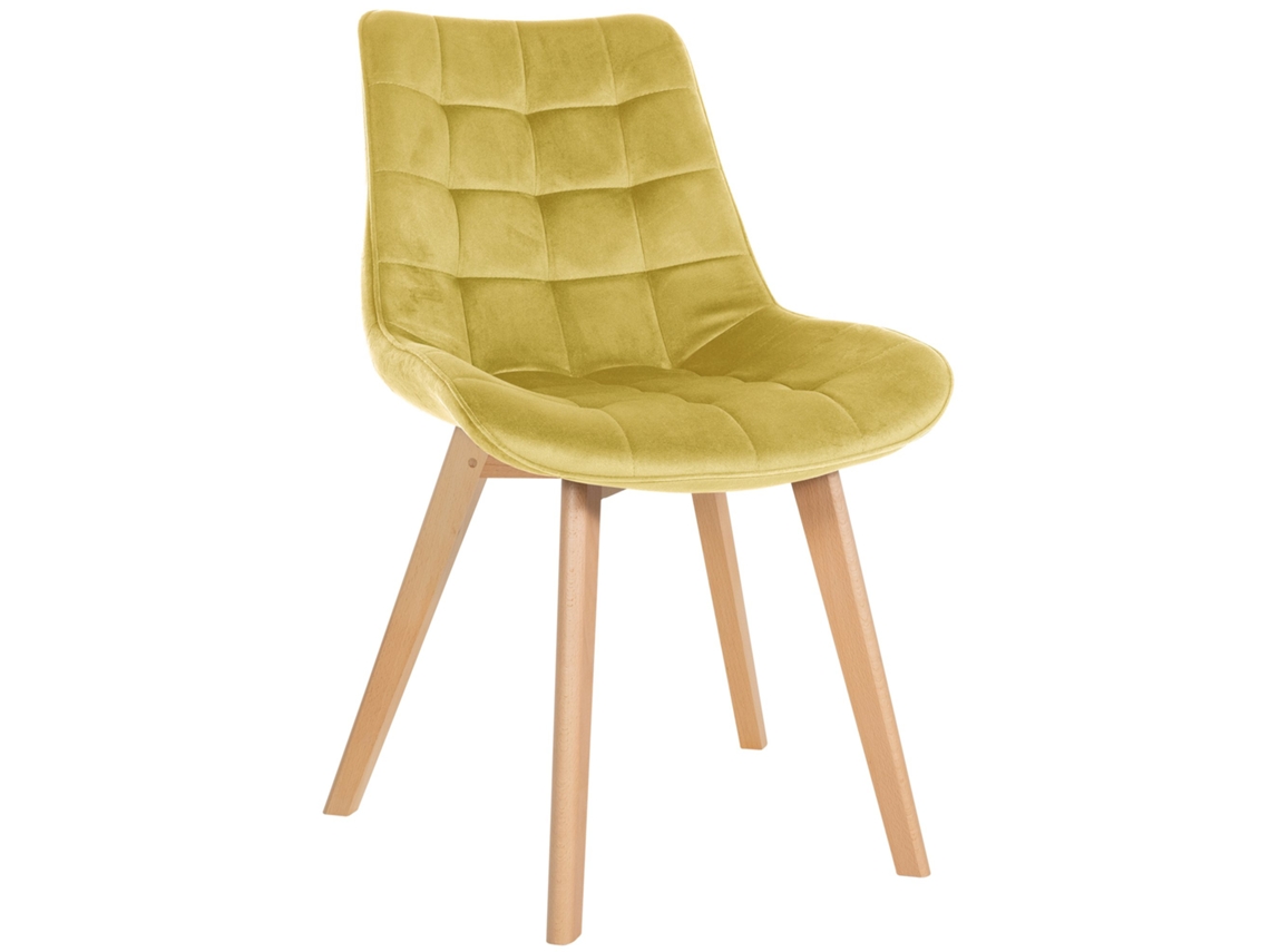 Cadeira de veludo Brook amarelo CLP
