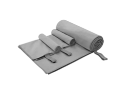 Vidaxl Conjunto De Toalhas Esportivas 3 Pcs Cinza Escuro