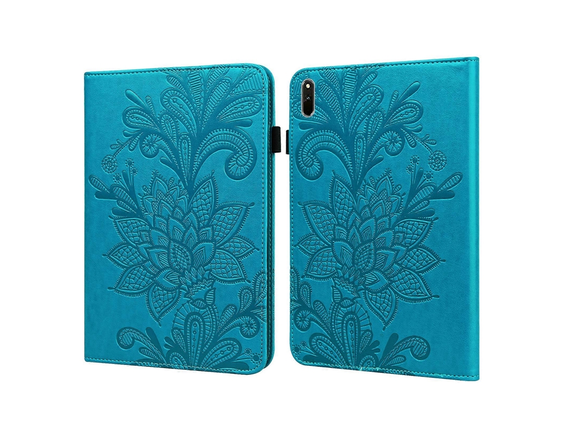 Capa De Couro Com Padrão De Renda Floral Em Relevo Para Tablet Huawei Matepad 11 2021