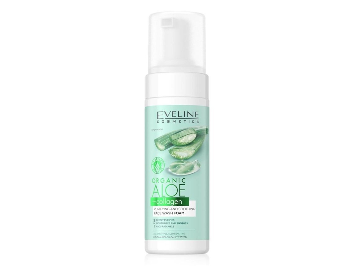 EVELINE Organic Aloe Collagen Face Wash Foam 150Ml