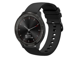 Bracelete para Garmin Vivomove 3 20Mm Faixa de Relógio de Silicone Macio de Cor Sólida Preta VENISYMLIS