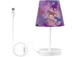 Luminária De Mesa Mnsruu Purple Horses Sparks, Ideal Para Quarto, Sala De Estar, Dormitório E Escritório, Com Led E