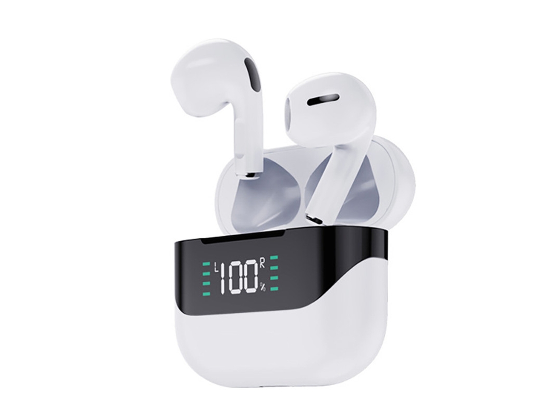 Auriculares Sem Fio Display Digital Estéreo Yizhood Bluetooth Com Cancelamento De Ruído Branco