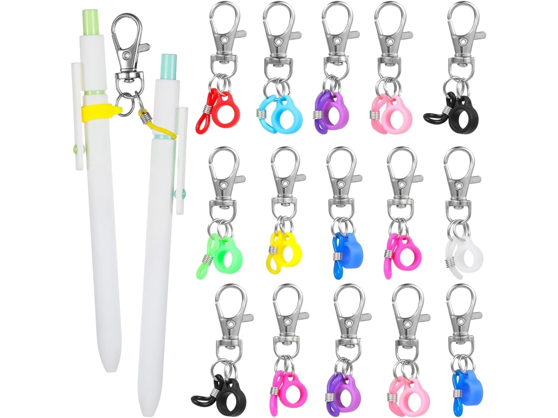 Conjunto De 15 Peças Com Porta Canetas Retráteis, Clipes E Canetas Em Gel De 0, 5mm, Com Fecho Tipo Lagosta Crachás