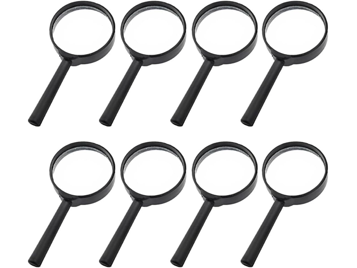 Lupa De Brinquedo, 60 Mm, Pacote Com 10 Unidades Em Plástico Preto
